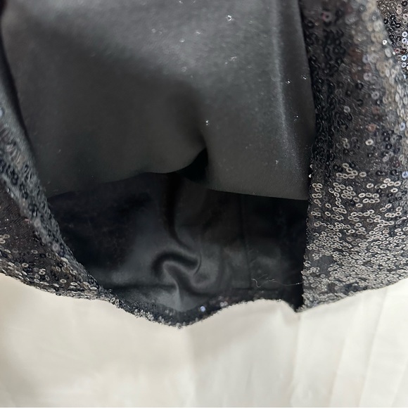 Womens Black Sequined Round Neck Long Sleeve Mini Dress Size XL - Picture 5 of 7